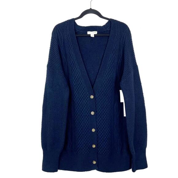 NWT Treasure & Bond Womens Cardigan Sweater Cable Knit Oversized Button M/L - Picture 4 of 11